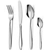 Pleafind - Set di posate da 48 pezzi, in acciaio inox, per 12 persone, con cucchiaio, coltello e forchetta, lucidato a specchio, lavabile in lavastoviglie, set di posate per casa e cucina