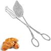 Agatige Pinze per pane vintage, in lega di zinco, testa quadrata, pinze per insalata da servire, pinze per forbici, pinze per torte per cucina, buffet, feste, 23 x 5 cm (argento)