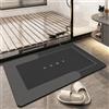 TOKLYUIE Tappetino da bagno super assorbente, antiscivolo, antimuffa, ad asciugatura rapida, semplice, lavabile in lavatrice, grande tappeto per soggiorno (40 x 60 cm, rettangolare, grigio scuro)