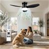 Macchiatto Ventilatore da Soffitto con Luce LED 107 cm, Motore DC Silenzioso, Telecomando, 6 Velocità, Modalità Estate/Inverno, Funzione Memoria, 3000K/4000K/6000K, Timer 2H/4H