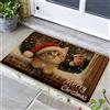 Generic Zerbino natalizio con gatto, rosso, per ingresso esterno e interno, decorazione invernale festiva, in gomma, lavabile, antiscivolo, per porta d'ingresso di Natale, 73 x 43 cm
