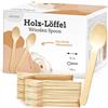 wisefood Cucchiai usa e getta in legno di betulla - 100 cucchiai usa e getta 16 cm - alternativa alle posate plastica usa e getta - Posate monouso biodegradabili - Naturali, stabili, ecologici