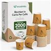 ecodrinks 2000 Bicchieri Caffe Carta Da 75ml - Set Bicchierini caffè Monouso per Bevande Calde/Fredde - Biodegradabili, Eco-friendly e Made in Italy, Marrone