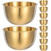 OUNONA 10 ramekin in acciaio inox - Ciotola per condimenti riutilizzabile - Mini ciotoline individuali per salse, barbecue, ketchup, senape, maionese
