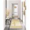 RugVista Cotton stripe, Tappeto, Kilim, 80 x 250 cm, Rettangolare, Pelo corto, Soggiorno, Sala da pranzo, Camera letto, Cucina, Corridoio, Lavabile solo a secco, Certificato Care & Fair, Giallo