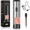 ZQIN Set 2 in 1 Macinasale e Macinapepe Elettrico, Macinasale Automatica Ricaricabile, Illuminazione LED, Macina Regolabile, Grande Capacità Ideale per Cucina e Barbecue (Argento)