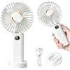 Hillylolly Ventilatore Portatile USB, Mini Ventilatore ricaricabile da Tavolo, Ventilatore 5 Velocità, Portable Fan Silenzioso Ventilatore Portatile per Ufficio Viaggio Casa Estate (Blanco)