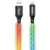 Philips DLC5130V Cavo di ricarica per iPhone RGB 1M, cavo Lightning di ricarica rapida da 18 W, sincronizzazione 480 Mbps, cavo intrecciato anti-groviglio per iPhone, iPad, compatibile con MFi
