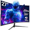 Gawfolk 27 Pollici 100Hz Curvo Gaming Monitor, Full HD 1080P da PC Schermo,Speaker Integrati Monitor 1800R Senza Cornice per Computer con FreeSync e Tecnologia Eye Care, Supporta VESA, HDMI, VGA