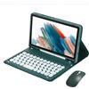 ZKAIAI Custodia con Tastiera per Samsung Galaxy Tab A9 8,7 Pollici 2023 (SM-X110/X115/X117) con Mouse, Cover Tastiera Bluetooth Staccabile Wireless con Portapenne, Layout QWERTY, Verde Scuro Con Mouse