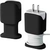 Generic 2 in 1 protezione in silicone per caricabatterie: confezione da 2 protezioni per cavi di ricarica, protezione per cavo per caricabatterie del telefono, 8,5 x 4,5 cm (nero)
