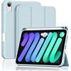 ProCase Cover iPad Mini 7 A17 Pro 2024 / iPad Mini 6 2021 con Portapenna, Custodia Protettiva per iPad Mini 7a/6a Generazione da 8,3 pollici -Azzurro Cielo