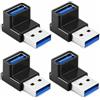 CanQuanSWZX 4 adattatori USB 3.2 a 90 gradi, 10 Gbps, da USB A maschio a femmina ad angolo per direzione di collegamento Up & Down, adattatore USB 90 gradi per risparmiare spazio, adatto per PC