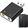 Générique Scheda audio USB per PC, Adattatore per Cart Suono da 3,5 mm, Nessun Driver necessario, per Auto Te, Attrezzature per Scheda di Convertitore Audio USB per Computer Portatile