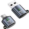 QIANRENON Lettore di schede Micro SD da USB C + USB a Micro SD, adattatore da tipo C e USB 2.0 a TF, lettore di schede di memoria 480 Mbps, con portachiavi, alloggiamento in alluminio, luce LED, per