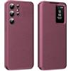 Hovisi Custodia a portafoglio per Samsung S26 Ultra 5G, a specchio, con scomparto per carte di credito, per Samsung Galaxy S26 Ultra 5G, colore: rosso