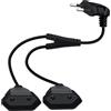 YINGAYOU Cavo di Prolunga Europeo 2 in 1 2.5A 250V 625W 90 Gradi Prolunga Elettrica Doppia Europeo, per Elettrodomestici TV PC Etc (Nero 90 Gradi, 0.4 m)