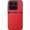 Kepuch Cover per Xiaomi 15 - Custodia Case Piastra Metallica Incorporata Litchi Grano - Rosso
