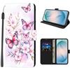 Choeeu ChoosEU Cover per Samsung Galaxy S26 Custodia in Pelle Silicone Portafoglio Flip Case Elegante Disegni Colorate Fiore Fiori Motivo per Ragazze Donne Antiurto Protettiva Cover Stand a Libro - Farfalla
