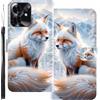 WUACYEAMING Custodia Compatibile con Honor 500 Smart 5G,con Slot Carte PU Pelle Portafoglio Libro Case Antiurto Bumper Motivo Magnetica Flip Protettiva Resistente Volpe