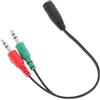 BUGUUYO Adattatore Audio Jack 3,5mm Nero in Plastico Doppio Connettore Maschio per Cuffie e Microfono, Cavo Splitter Resistente per Uso Quotidiano su Computer e Smartphone