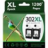 PFKink Cartucce d'inchiostro 302XL di ricambio per HP 302 Ink Box possono variare 2 nero