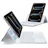 ESR Custodia per iPad Pro 11 (2024), tastiera con trackpad, tastiera magnetica rimovibile con tasti retroilluminati, supporto completamente regolabile in modalità ritratto/orizzontale, bianco