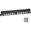 HMF 65451-02 Gestione cavi con copertura per armadio server | porta cavi scrivania | 19 pollici | 1 U | Nero