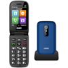 SAIET SHELL 4G Cellulare per Anziani a Conchiglia con Tasti e Caratteri Grandi, Audio Alto, Tasto SOS, Telefono Senior con Display 2.8, Base di Ricarica, Torcia e Fotocamera - Blu