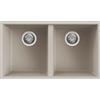 Elleci Lavello Elleci Incasso 2 vasche 76x43,5 Quadra 350 Sottotop Granitek Bianco Soft LGQ35039BSO