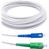 Elfcam Cavo Fibra Ottica SC/APC per SC/UPC Simplex Monomodale 9/125μm LSZH, Compatibile con Freebox Iliad(Free), Bianco, 5M