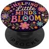 Teacher & Classroom Co. Retro Teacher Helping Little Minds Bloom Floral Citazione PopSockets PopGrip Adesivo