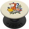 Mediterranean Cafe Studio Pentola per moka Expresso Coffee Lover Olive Lemon Design da cucina PopSockets PopGrip Adesivo