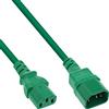 InLine® Prolunga per apparecchi a freddo, da C13 a C14, verde, 1 m