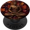 Buddha Designs by Kajiro Autunno Buddha fiore di loto - Foglie autunnali - Buddismo PopSockets PopGrip Adesivo