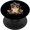 capricorn cat goat horns earth sign zen Astrologia del gatto Zen Capricorno PopSockets PopGrip Adesivo