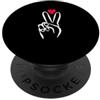 Studio for Peace and Love Pace e amore segno mano con cuore PopSockets PopGrip Adesivo