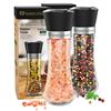 NONE LG Luxury & Grace Set di Macina Vetro 2 x 180 ml, 19×6.5 cm - Chiusura in ABS - Macina in Ceramica Regolabile