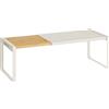 NONE SONGMICS HOME Portaspezie, Estensibile, Organizer da Cucina, Mensola da Cucina, Organizer per Armadio, Piccola Mensola, Impilabile, Scarpiera, Bambù Chiaro e Bianco Crema
