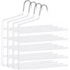 SONGMICS Appendi Pantaloni Multipli, Confezione da 4, Appendiabiti Aperto, Salvaspazio, Organizzatore Antiscivolo, Robusto con 5 Barre per Jeans, Asciugamani e Sciarpe, Bianco