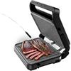 Cecotec Griglia elettrica Cecotec con griglia Rock'nGrill 2000 PerfectCook. 2000 W, con sonda di temperatura, controllo touch, doppia temperatura
