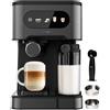 Cecotec Macchina da caffè espresso semiautomatica Power Espresso 20 ColdBrew Latte. 1350W, 20 Bar, Freddo, Temperato o Caldo