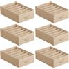SONGMICS Set di 6 Organizer per Cassetti, Organizer Pieghevoli a 6 Scomparti per Armadio, 42 x 30 x 17 cm, per Pantaloni, Abiti, Beige Sabbia/Bianco Nuvola