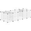 PawHut Recinto modulare PawHut per piccoli animali, 20 pannelli per conigli, criceti, cuccioli, porcellini, 175x70x45 cm, bianco