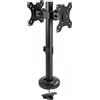 TOOQ Supporto da tavolo Tooq per 2 monitor da 17"-32" - gestione dei cavi - peso massimo 8 kg x braccio - massimo VESA 100x100mm - colore nero