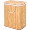 NONE Cesto Rettangolare in Bambù per Biancheria Sporca 60L - Design Naturale e Funzionale