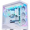 Abysm Arian Frame A400 White ATX, ITX, Micro ATX Tower Case - Lati e fronte in vetro temperato - Alloggiamenti per dischi da 3.5" e 2.5" - USB-A, USB-C e audio - 4 ventole ARGB preinstallate -