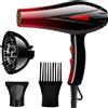 NONE Asciugacapelli, 4000W, con concentratore a pettine e diffusore, 2 potenze e 2 temperature, cavo da 1,5 m, Lolek-Surker
