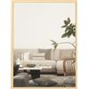 HOMCOM Specchio da parete rettangolare HOMCOM 60x80 cm, cornice naturale, ideale per bagno, soggiorno o camera da letto