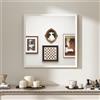 HOMCOM Specchio da parete HOMCOM quadrato 50x50 cm, cornice bianca, ideale per bagno, soggiorno o camera da letto